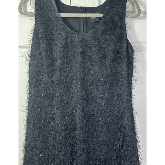 Armani exchange Little Black Dress. Leather accents and sparkly Fringe. Unique! - Picture 3 of 16